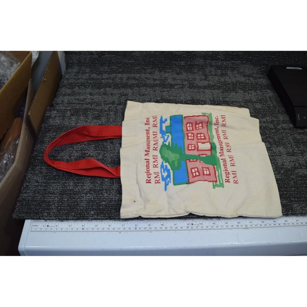 Regional Management Inc Canvas Tote Bag 13x13 Kids School Shopper Shop FLAWS RMI